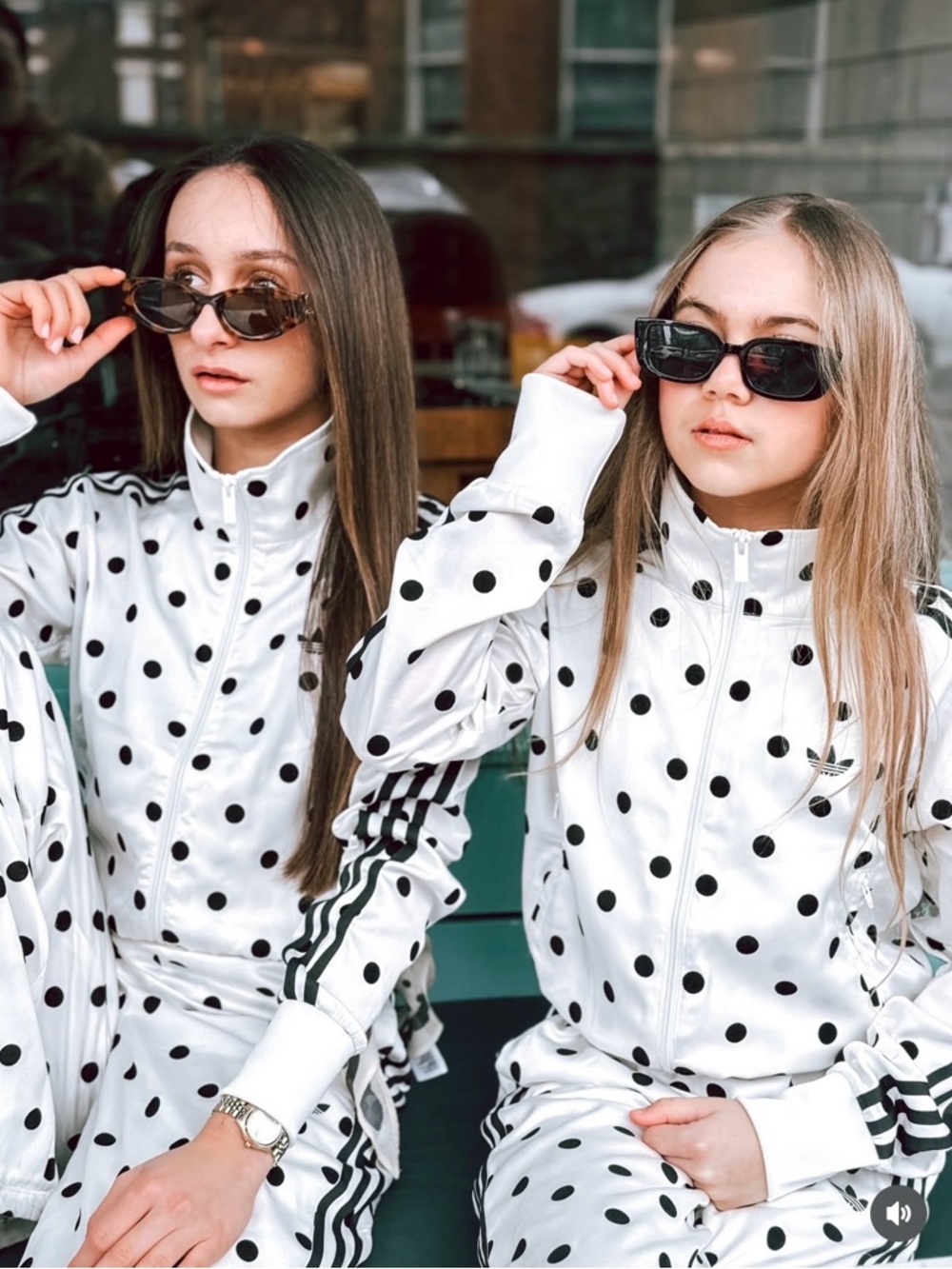 adidas Originals White Polka Dot Track Jacket with Black Stripes - Picture 8 of 12